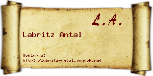 Labritz Antal névjegykártya